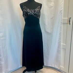 House of Harlow 1960 Black satin effect sequin midi Slip Dress Sz M NWT
